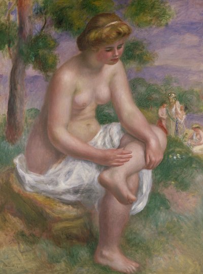 Sitzende Badende in einer Landschaft oder Eurydike, 1895-1900 von Pierre Auguste Renoir